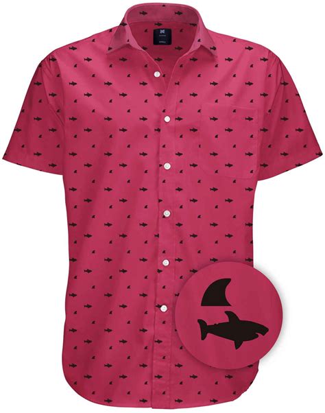 Visive Mens Big And Tall Short Sleeve Button Shirt Printed Shark