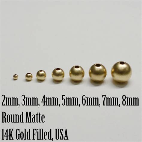 14K Gold Filled Matte Round Beads Various Sizes 2mm 3mm 4mm 5mm