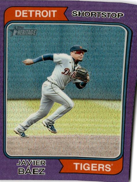 Topps Heritage Javier B Ez Chrome Purple Refractor Detroit