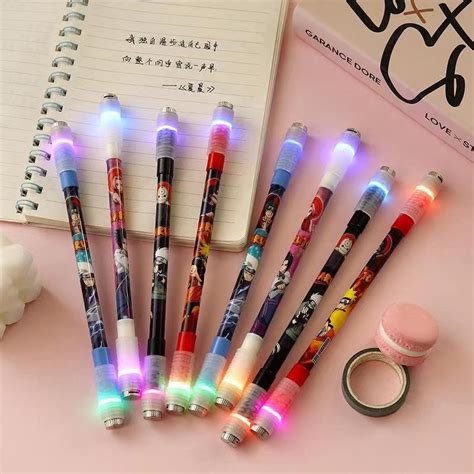 Jual Spinning Pen Led Karakter Pulpen Putar Led Anti Stress Balance