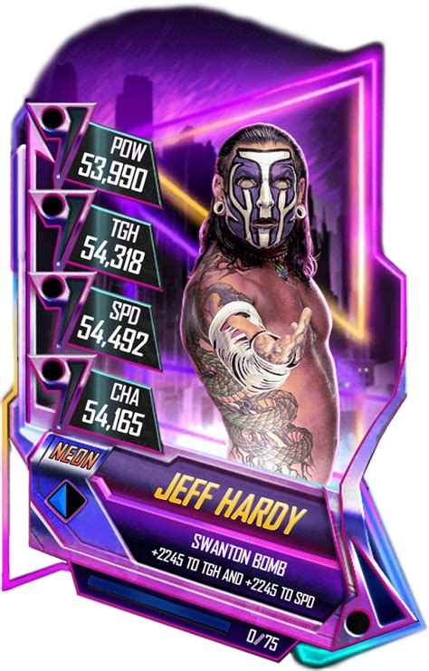 Download Transparent Jeffhardy S5 23 Neon Wwe Supercard Neon Cards