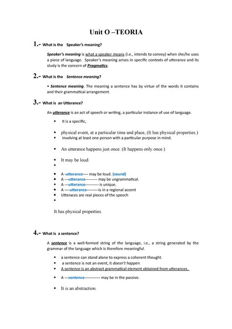 Unit O Teoria Unit O Teoria What Is The Speakers Meaning