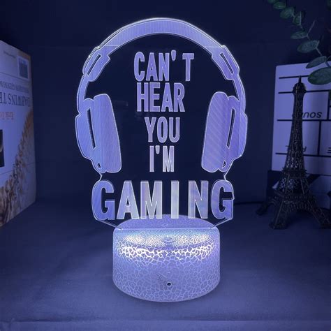 Lampa Gaming LED 3D Iluzie Optica De Birou Sau Noptiera Baza Cu