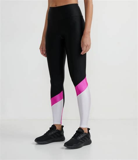 Pantal N Legging Deportiva En Poliamida Brillosa Con Recortes