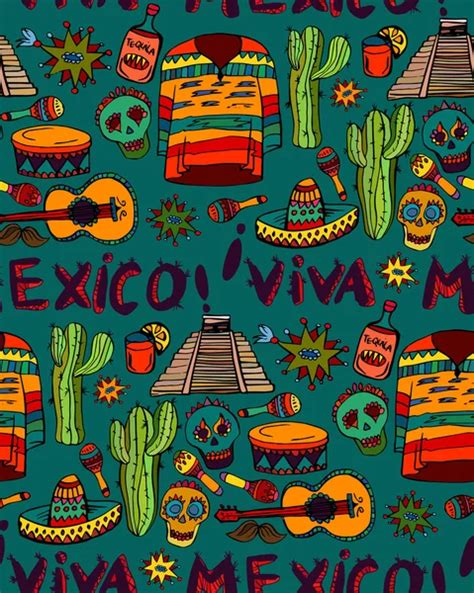 Seamless Pattern With Mexican Symbols Stock Vector Image By Naniti