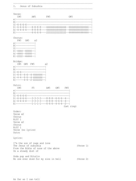 Jesus of Suburbia | Song Structure | Musical Forms