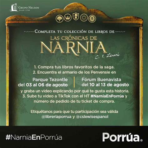 Dinámica Porrúa Crónicas de Narnia gana los libros que te faltan de la