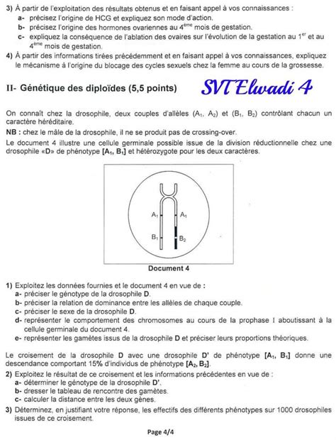 Bac Sc Expérimentales Sciences Svt Sujet Corrigé Svt Bac Sc Exp 2023