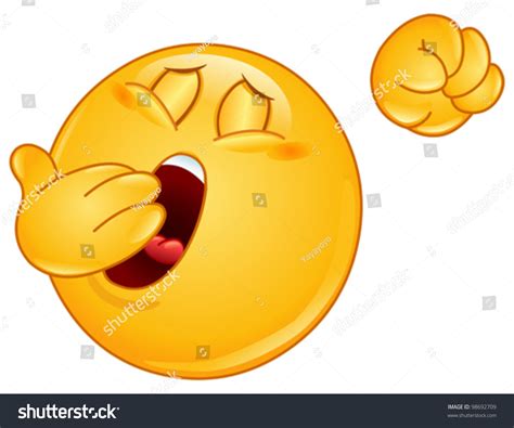 Yawning And Stretching Emoticon Stock Vector Illustration 98692709