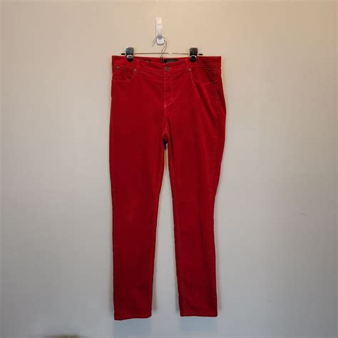 Talbots Red Velvet Pants Flawless Five Pocket Size Gem