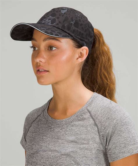 Lululemon Womens Fast And Free Ponytail Running Hat Cheetah Camo Deep