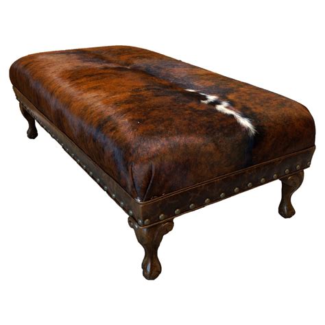 Boomtown Brindle Cowhide Ottoman Cowhide Ottoman Cowhide Decor