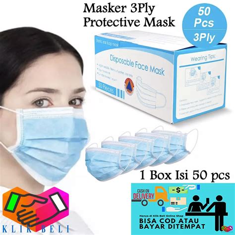 Jual Masker Ply Box Isi Pcs Masker Medis Bedah Ply Masker