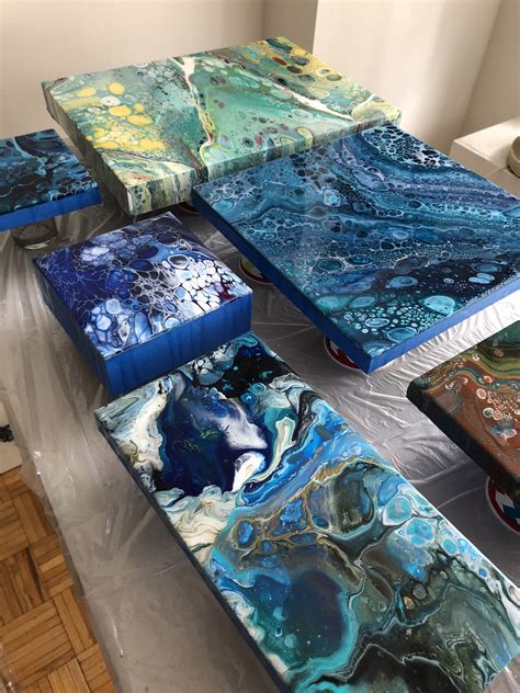 Some Of My Works Fluid Acrylic Paintings By Waterfall Acrylics Fluid