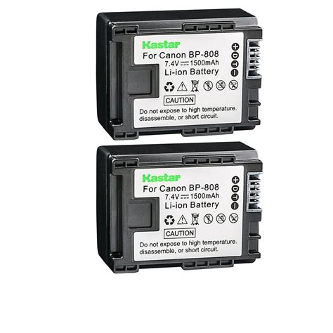 Kastar 2 Pack BP 808 Battery 7 4V 1500mAh Replacement For Canon BP 808