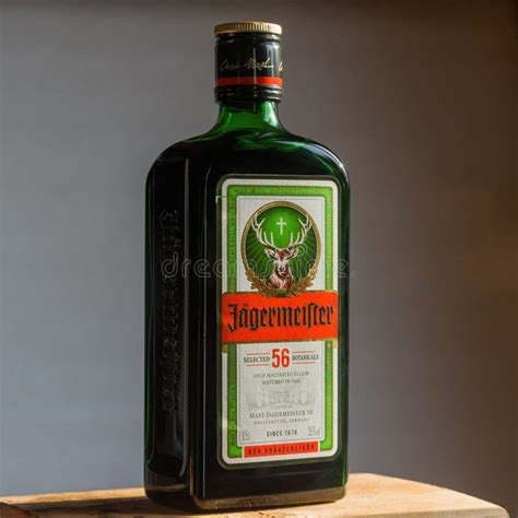 Bottle of Jagermeister, a German Alcoholic Beverage for Digestion ...
