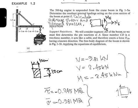 Solved Texts Example The Kg Engine Is Suspended From The