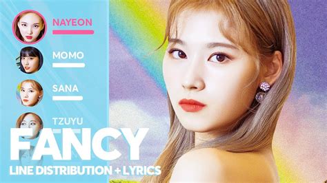 Twice Fancy Line Distribution Color Coded Lyrics Youtube