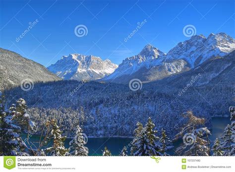 Zugspitze in winter stock photo. Image of germany, nature - 107237480