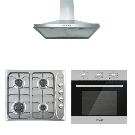 Pack AUXSTAR encastrable inox four électrique hotte 60 cm