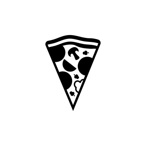 Pizza Slice Line Icon Pizza Flat Line Icon Pizza Slice With Pepperoni