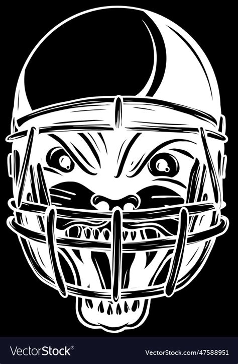 White silhouette of panther with helmet mascot Vector Image