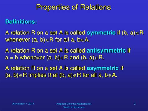 Ppt Properties Of Relations Powerpoint Presentation Free Download Id3872187