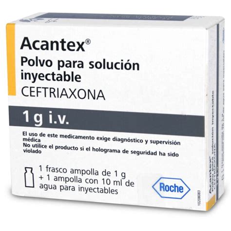 Acantex Ceftriaxona Polvo Para Solución Inyectable Ampolla 1g Iv Farmacia Belgochilena