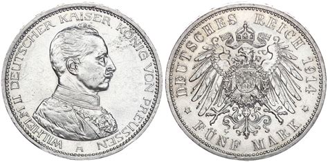 Deutsches Kaiserreich Preu En Mark A Reichsmark Wilhelm Ii