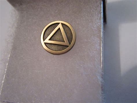 Alcoholics Anonymous Aa Symbol Lapel Hat Vest Pin Bronze Sobriety Sober