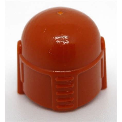 LEGO Dark Orange Helmet With Sides Holes With Mandalorian Warrior Gray