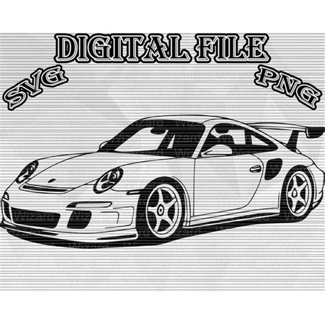 Porsche 911 Gt3 Rs Svg Png Vector Art Illustration Drawing Inspire Uplift