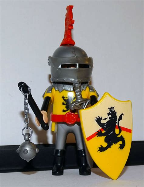 Playmobil Chevaliers Dragon Noir Cheval Armes Moyen Age