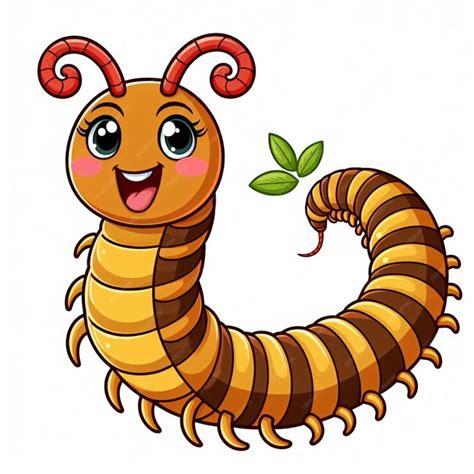 Premium Vector Cute Centipede Vector Cartoon Illustration