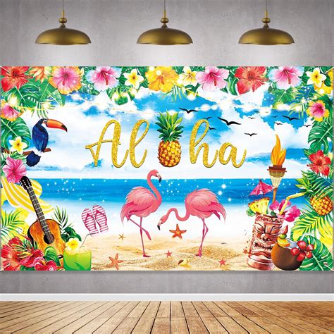 Upgraded Hawaiian Luau Party Decoration 71”x44” Aloha