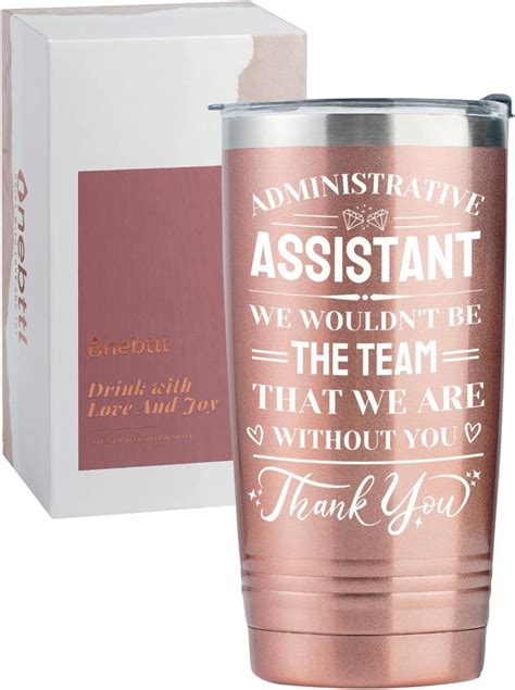 Medroc Administrative Assistant Tumber 20oz Straw Lid Thank You Ts For Boss