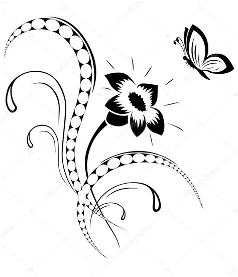 Flower pattern, tattoo — Stock Vector © MariStep #2646596