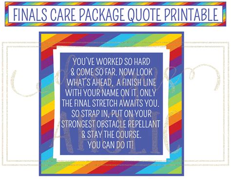 Finals Survival Kit Or Care Package Printables Final Exams Etsy