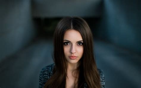 Beautiful Long Black Hair Girl Model Is Wearing Blue Shades Dress