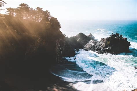 Free Images Beach Sea Coast Tree Nature Rock Ocean Mountain