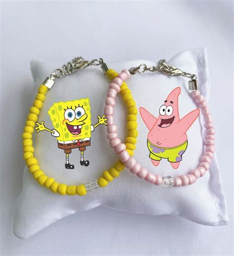 Pulseiras Bob Esponja e Patrick no Elo7 Miçangas da Carol 1670C4C