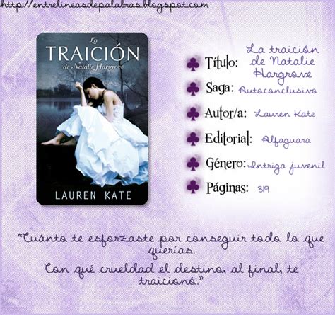 Entre Líneas La traición de Natalie Hargrove Lauren Kate