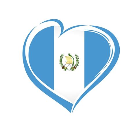 Me Encanta El Emblema De La Bandera De Guatemala Bandera De Guatemala En Forma De Corazón Para