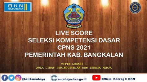 Live Score Skd Cpns Pemkab Bangkalan Sesi Tgl Oktober