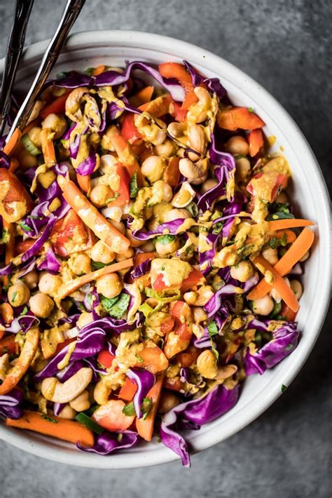 Thai Chickpea Salad With Curry Peanut Dressing