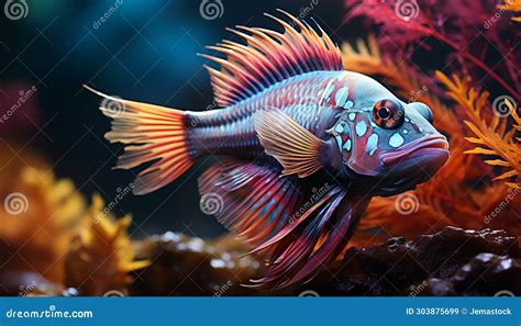 Colorful Clown Fish Swimming In A Tropical Reef Generated By AI Stock