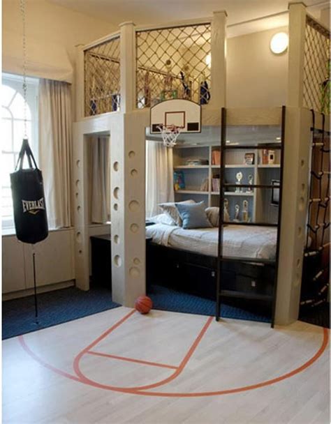 Ultimate Boys Bedroom With Basketball Court And Boxing Gymlove It