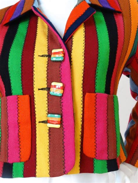 S Todd Oldham Rainbow Striped Cropped Jacket Todd Oldham