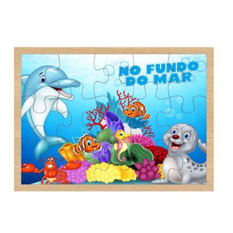 Quebra Cabe A Fundo Do Mar Brinquedo Educativo Mdf Submarino