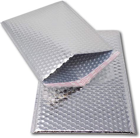 EPOSGEAR 10 Silver Shiny Metallic Foil Bubble Padded Bag Mailing